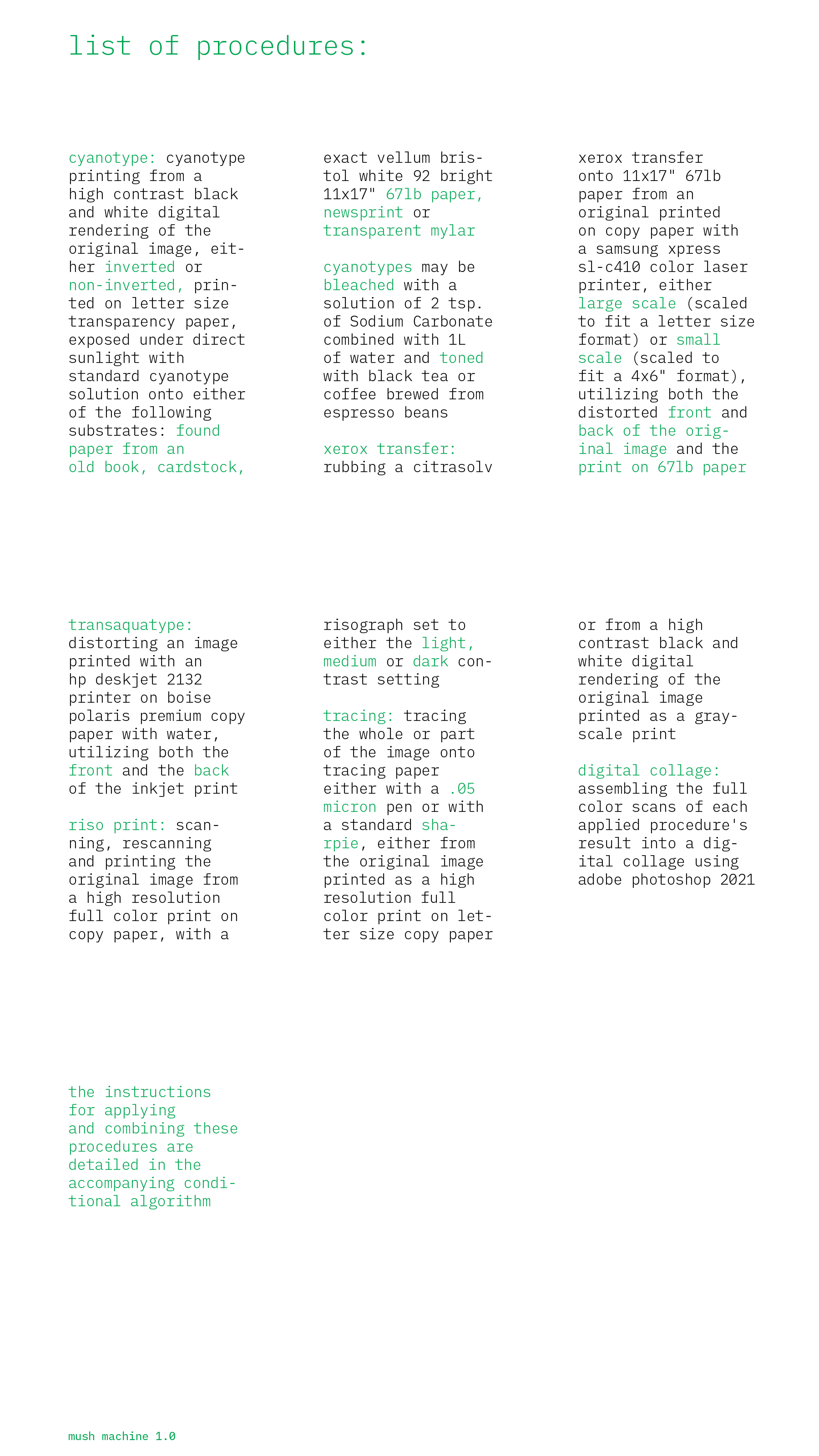 Mush machine page