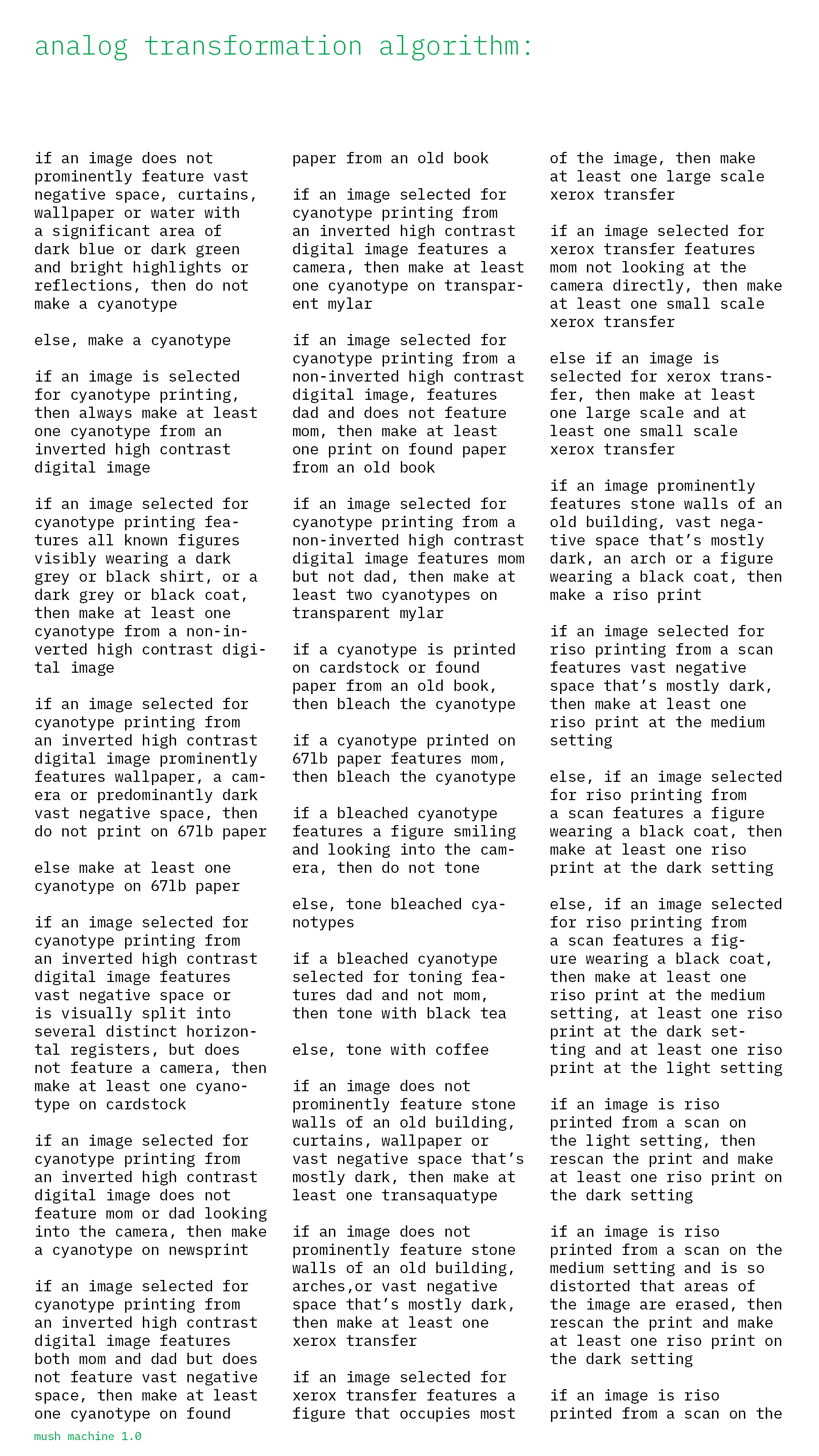 Mush machine page